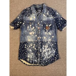 Y2K Heritage America Denim Short Sleeve Stars Large